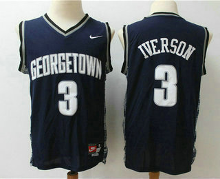 Men's Georgetown Hoyas #3 Allen Iverson Black Colleg Men's Georgetown Hoyas #3 Allen Iverson Black Colleg
