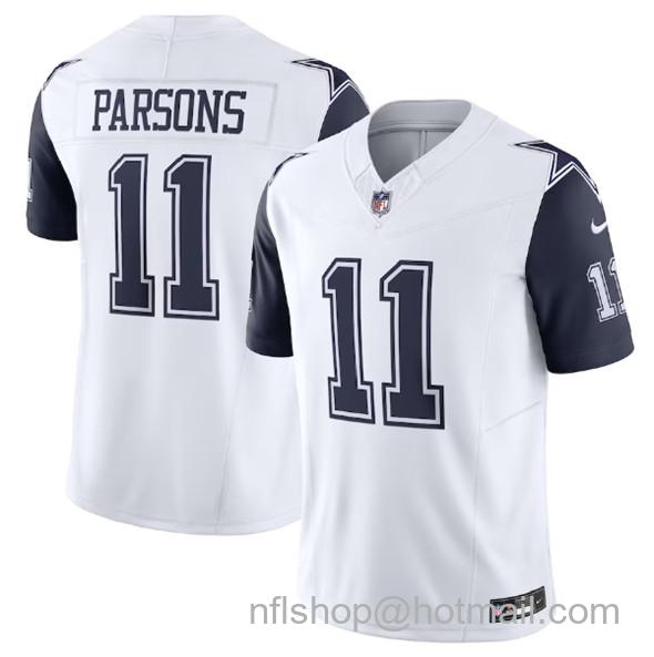 Men's Dallas Cowboys #11 Micah Parsons White 2023 F.U.S.E. Vapor Limited Stitched Football Jersey