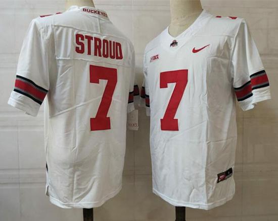 Women's Nike Ohio State Buckeyes #7 Stroud Jersey NCAA Football White