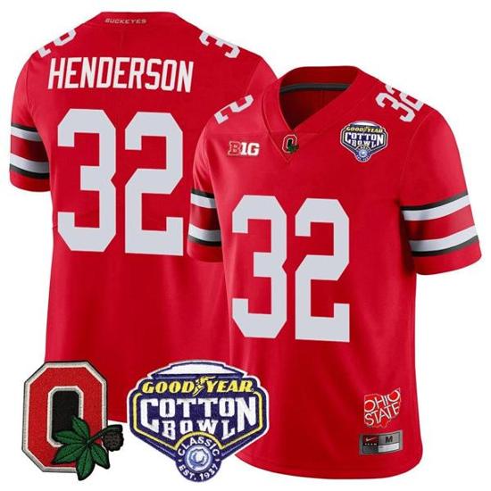 Women's Nike TreVeyon Henderson Jersey #32 Ohio State Buckeyes Good Year Cotton Bowl Patch Football Scarlet