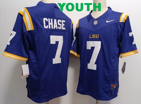 Youth LSU Tigers #7 JaMarr Chase Purple Vapor F.U.S.E. Limited College Stitched Jersey Youth LSU Tigers #7 JaMarr Chase Purple Vapor F.U.S.E. Limited College Stitched Jersey