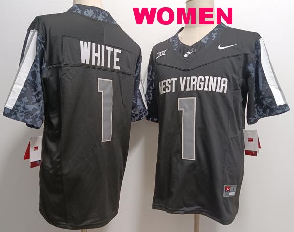 Women's West Virginia Mountaineers #1 Jahiem White Black Vapor F.U.S.E. Limited College Stitched Jersey Women's West Virginia Mountaineers #1 Jahiem White Black Vapor F.U.S.E. Limited College Stitched Jersey