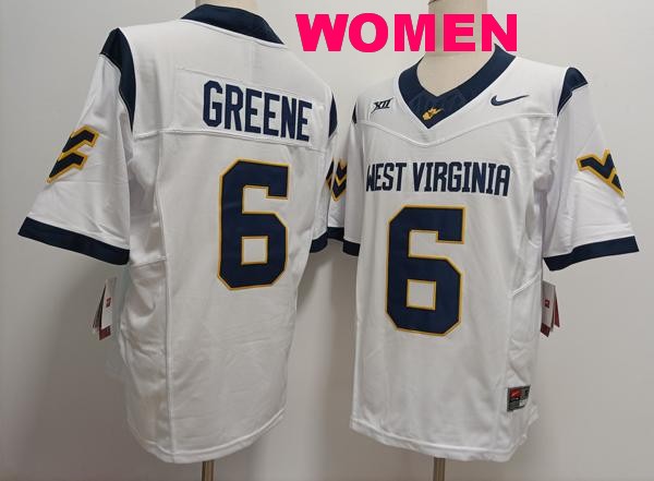 Women's West Virginia Mountaineers #6 Garrett Greene White F.U.S.E. College Stitched Jersey Women's West Virginia Mountaineers #6 Garrett Greene White F.U.S.E. College Stitched Jersey
