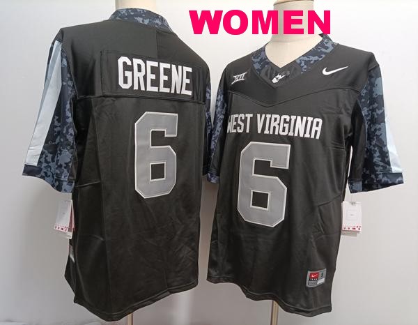 Women's West Virginia Mountaineers #6 Garrett Greene Black F.U.S.E. College Stitched Jersey Women's West Virginia Mountaineers #6 Garrett Greene Black F.U.S.E. College Stitched Jersey