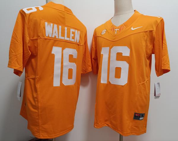 Men's Tennessee Volunteers #16 Morgan Wallen Yellow Vapor F.U.S.E. Limited College Stitched Jersey