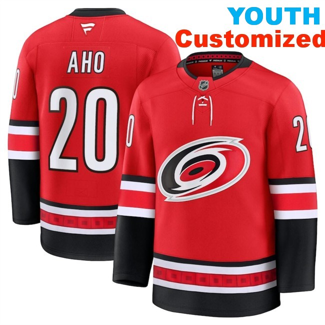 Youth Carolina Hurricanes Customized Red 2024-25 Alternate Stitched Hockey Jersey