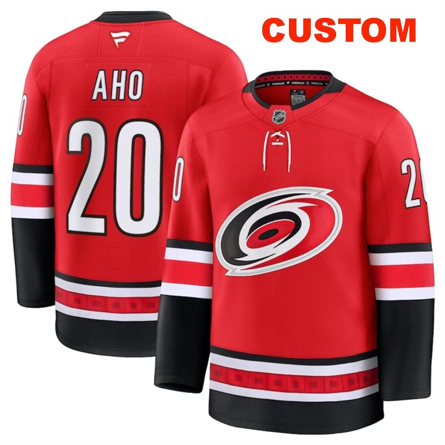 Men's Carolina Hurricanes Customized Red 2024-25 Alternate Stitched Hockey Jersey