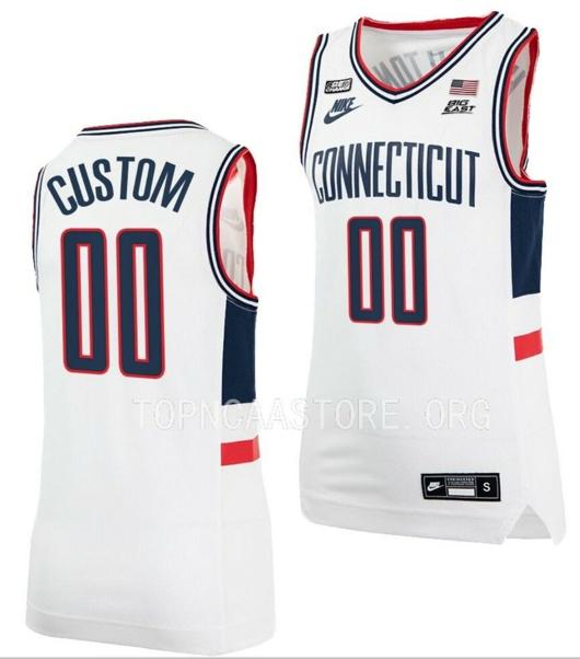 Men's Custom UConn Huskies Jersey College Basketball Name and Number Alumni White Men's Custom UConn Huskies Jersey College Basketball Name and Number Alumni White