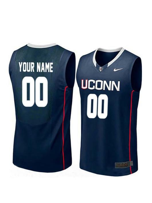 Men's Custom UConn Huskies Jersey College Basketball Name and Number Elite Navy Men's Custom UConn Huskies Jersey College Basketball Name and Number Elite Navy
