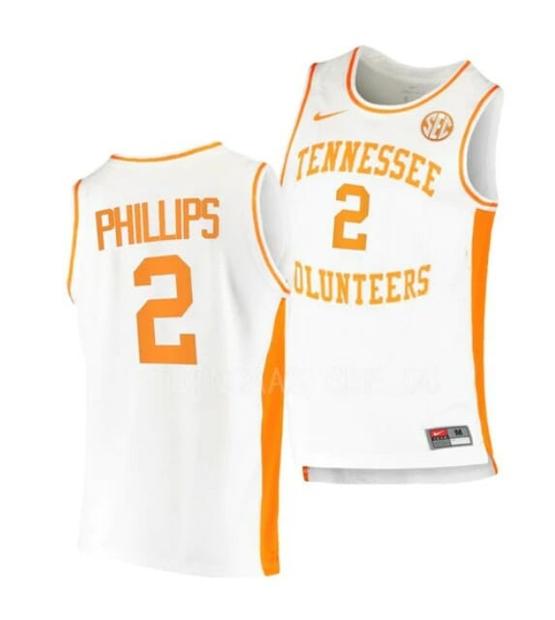 Men's #2 Julian Phillips Jersey Tennessee Volunteers College Basketball Jerseys White