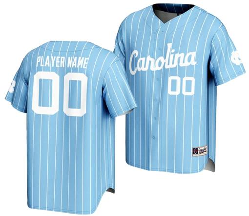 Men's Custom North Carolina Tar Heels Jersey Name and Number Lightweight Baseball Light Blue