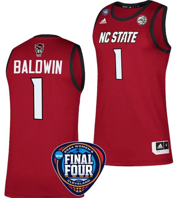 Men's River Baldwin Jersey #1 NC State Wolfpack Basketball 2024 NCAA March Madness Final Four Red Men's River Baldwin Jersey #1 NC State Wolfpack Basketball 2024 NCAA March Madness Final Four Red