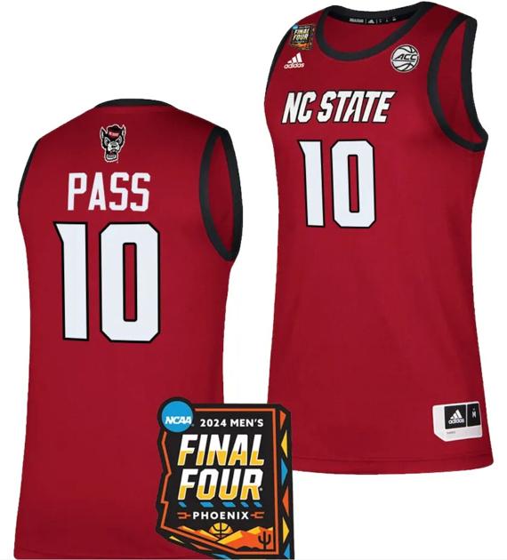 Men's Breon Pass Jersey #10 NC State Wolfpack 2024 NCAA March Madness Final Four Basketball Red Men's Breon Pass Jersey #10 NC State Wolfpack 2024 NCAA March Madness Final Four Basketball Red