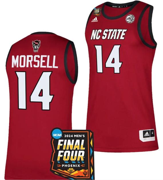 Men's Casey Morsell Jersey #14 NC State Wolfpack 2024 NCAA March Madness Final Four Basketball Red Men's Casey Morsell Jersey #14 NC State Wolfpack 2024 NCAA March Madness Final Four Basketball Red