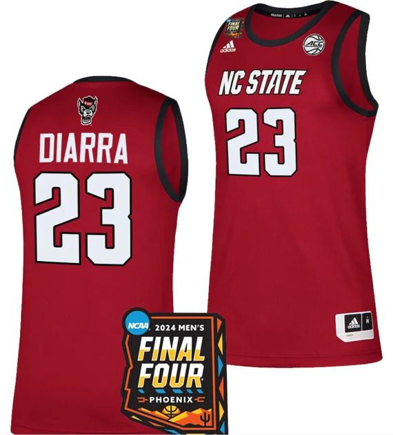 Men's Mohamed Diarra Jersey #23 NC State Wolfpack 2024 NCAA March Madness Final Four Basketball Red Men's Mohamed Diarra Jersey #23 NC State Wolfpack 2024 NCAA March Madness Final Four Basketball Red
