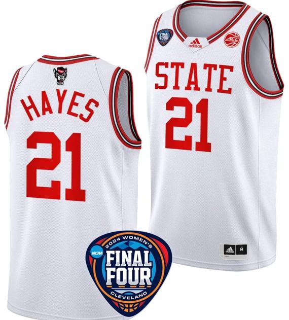 Men's Madison Hayes Jersey #21 NC State Wolfpack Basketball 2024 NCAA March Madness Final Four White Men's Madison Hayes Jersey #21 NC State Wolfpack Basketball 2024 NCAA March Madness Final Four White