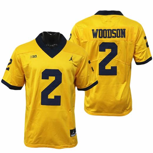 Men's Michigan Wolverines Charles Woodson Jersey #2 College Football Game Yellow