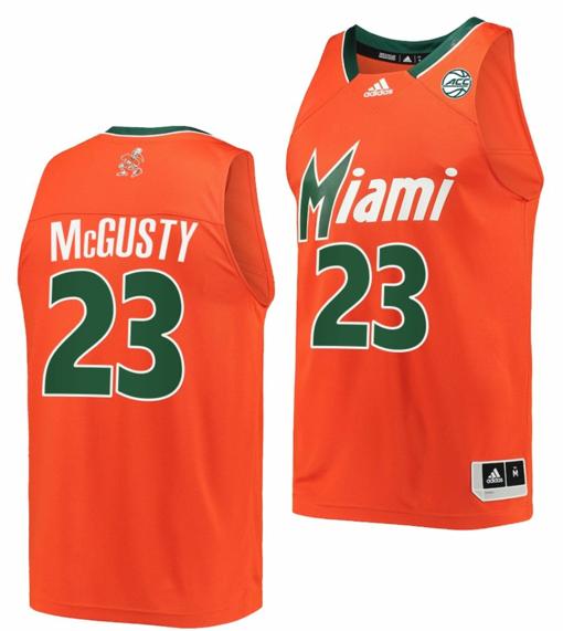 Men's Kameron McGusty Jersey Miami Hurricanes College Basketball Reverse Retro Orange #23 Men's Kameron McGusty Jersey Miami Hurricanes College Basketball Reverse Retro Orange #23