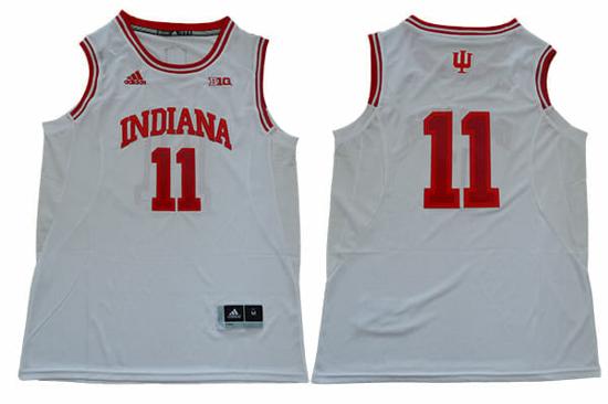 Men's Indiana Hoosiers #11 Isiah Thomas NCAA Basketball Jersey New White Men's Indiana Hoosiers #11 Isiah Thomas NCAA Basketball Jersey New White