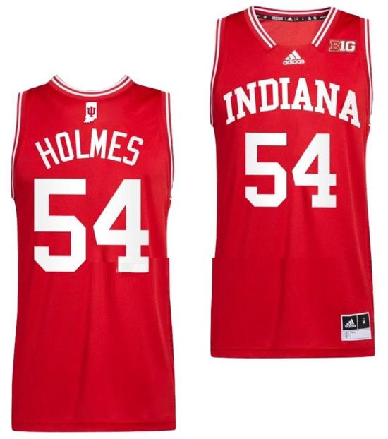 Men's Mackenzie Holmes Jersey #54 Indiana Hoosiers College Basketball Red 2022-23 Men's Mackenzie Holmes Jersey #54 Indiana Hoosiers College Basketball Red 2022-23