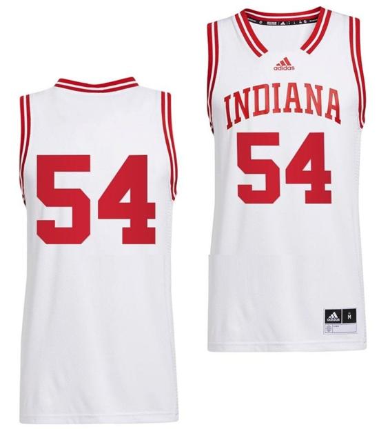 Men's Mackenzie Holmes Jersey #54 Indiana Hoosiers College Basketball White 2022-23 Men's Mackenzie Holmes Jersey #54 Indiana Hoosiers College Basketball White 2022-23