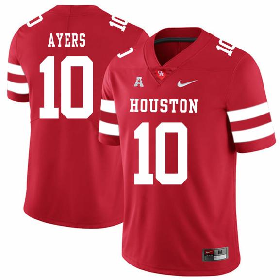 Men's Houston Cougars #10 Demarcus Ayers College Football Jersey Red