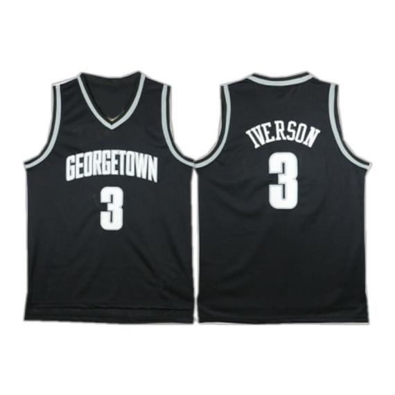 Men's Nike Georgetown Hoyas #3 Allen Iverson NCAA Basketball Jersey New Black Men's Nike Georgetown Hoyas #3 Allen Iverson NCAA Basketball Jersey New Black