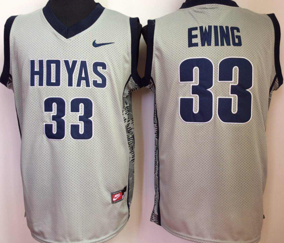 Men's Nike Georgetown Hoyas GRAY #33 Patrick Ewing NCAA Basketball Jersey White Men's Nike Georgetown Hoyas GRAY #33 Patrick Ewing NCAA Basketball Jersey White