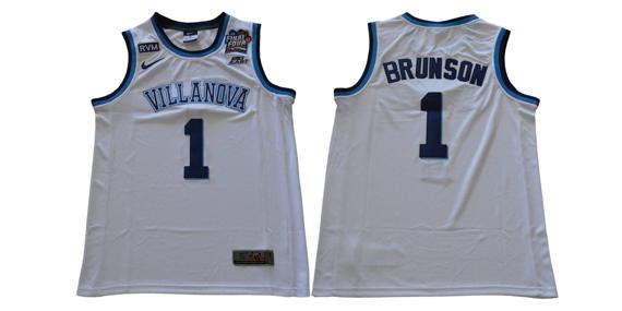 Men's Nike Villanova Wildcats #1 Brunson NCAA Basketball Jersey White Men's Nike Villanova Wildcats #1 Brunson NCAA Basketball Jersey White