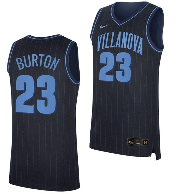 Men's Nike Tyler Burton Jersey #23 Villanova Wildcats Replica College Basketball 2023-24 Navy Men's Nike Tyler Burton Jersey #23 Villanova Wildcats Replica College Basketball 2023-24 Navy