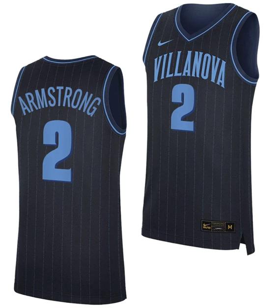 Men's Nike Mark Armstrong Jersey #2 Villanova Wildcats Replica College Basketball 2023-24 Navy Men's Nike Mark Armstrong Jersey #2 Villanova Wildcats Replica College Basketball 2023-24 Navy