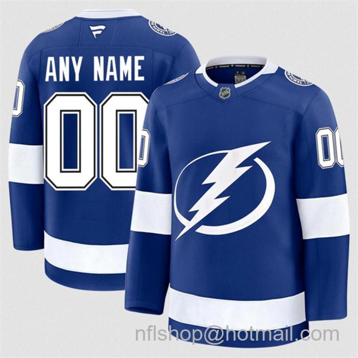 Customized Men's Tampa Bay Lightning Blue 2024-25 Home Stitched Hockey Jersey