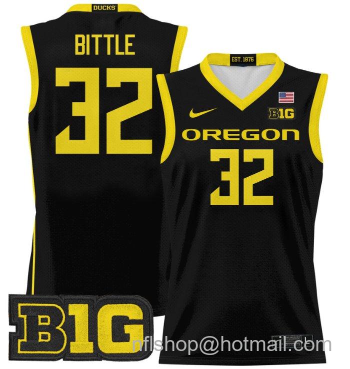 Nate Bittle Jersey #32 Oregon Ducks 2024 Lightweight Basketball Black