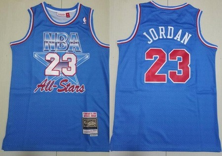 Men's Chicago Bulls #23 Michael Jordan Blue 1993 All Star Swingman Jersey