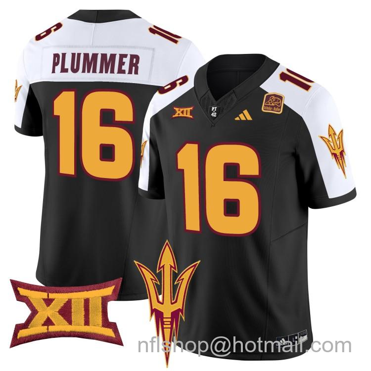 Men's Adidas Arizona State Sun Devils #16 Jake Plummer Black Alternate 2025 F.U.S.E. Vapor Limited College Big 12 Stitched Football Jerseys