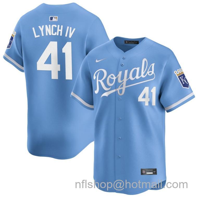 Men's Kansas City Royals #41 Daniel Lynch IV Light Blue 2024 Alternate Limited Stitched Baseball Jersey