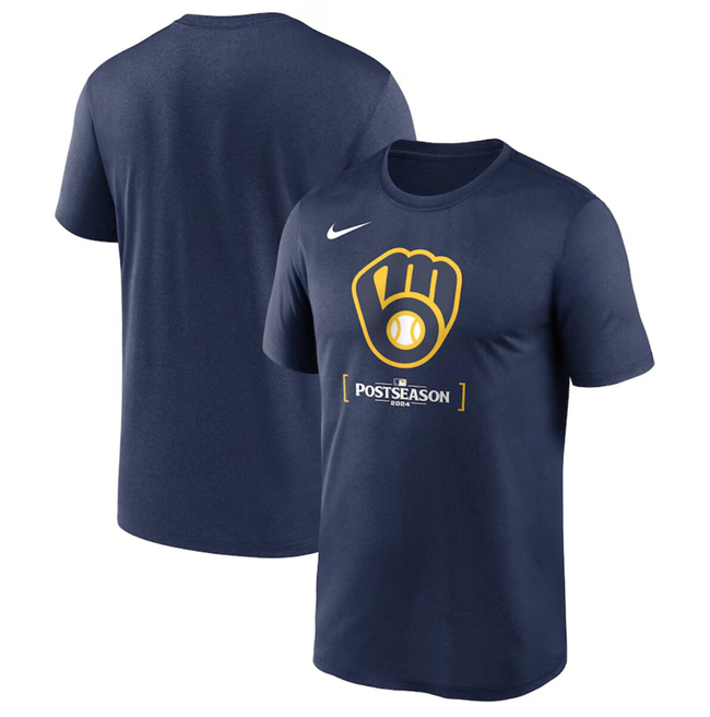 Men's Milwaukee Brewers Navy 2024 Postseason Collection Legend T-Shirt Men's Milwaukee Brewers Navy 2024 Postseason Collection Legend T-Shirt