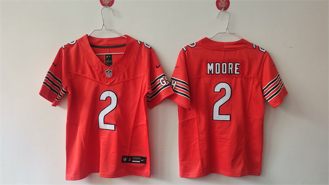 Youth Chicago Bears #2 DJ Moore Orange F.U.S.E Vapor Stitched Football Jersey