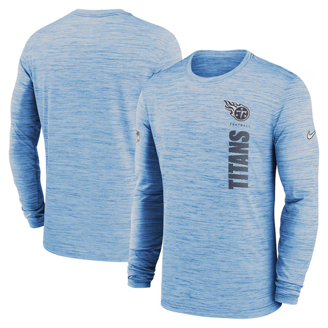Men's Tennessee Titans Blue 2024 Sideline Team Velocity Performance Long Sleeve T-Shirt Men's Tennessee Titans Blue 2024 Sideline Team Velocity Performance Long Sleeve T-Shirt