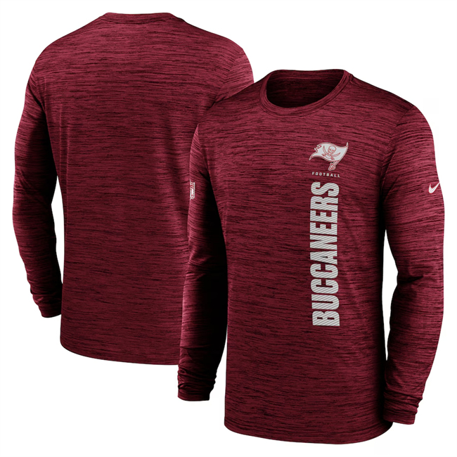 Men's Tampa Bay Buccaneers Scarlet 2024 Sideline Team Velocity Performance Long Sleeve T-Shirt Men's Tampa Bay Buccaneers Scarlet 2024 Sideline Team Velocity Performance Long Sleeve T-Shirt