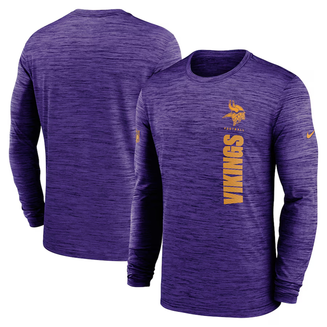 Men's Minnesota Vikings Purple 2024 Sideline Team Velocity Performance Long Sleeve T-Shirt Men's Minnesota Vikings Purple 2024 Sideline Team Velocity Performance Long Sleeve T-Shirt