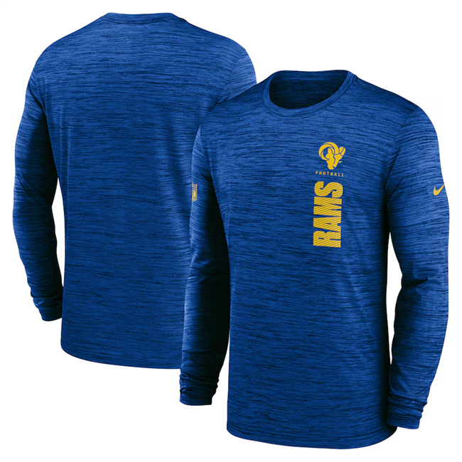 Men's Los Angeles Rams Royal 2024 Sideline Team Velocity Performance Long Sleeve T-Shirt Men's Los Angeles Rams Royal 2024 Sideline Team Velocity Performance Long Sleeve T-Shirt