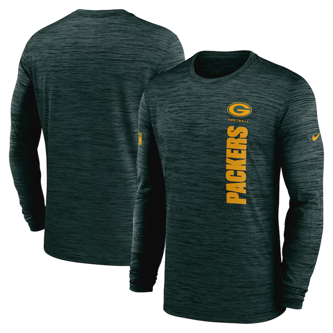 Men's Green Bay Packers Green 2024 Sideline Team Velocity Performance Long Sleeve T-Shirt Men's Green Bay Packers Green 2024 Sideline Team Velocity Performance Long Sleeve T-Shirt