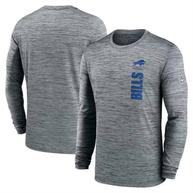 Men's Buffalo Bills Grey 2024 Sideline Team Velocity Performance Long Sleeve T-Shirt Men's Buffalo Bills Grey 2024 Sideline Team Velocity Performance Long Sleeve T-Shirt