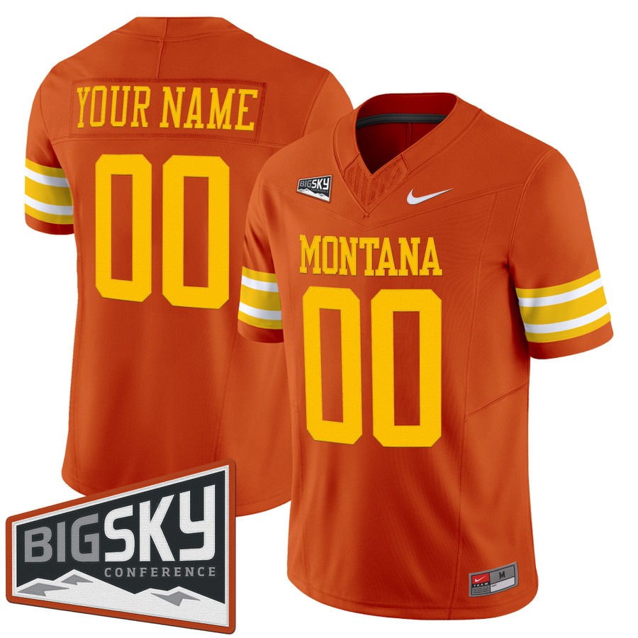 Men's Montana Grizzlies Custom Orange 1995 Throwback Vapor F.U.S.E. Limited Stitched Football Jersey