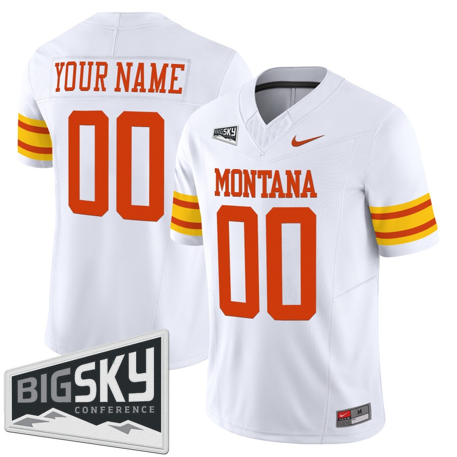 Men's Montana Grizzlies Custom White 1995 Throwback Vapor F.U.S.E. Limited Stitched Football Jersey
