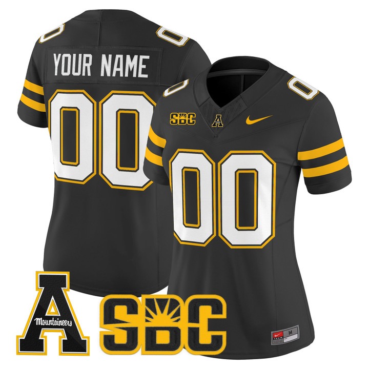 Women's Appalachian State Mountaineers football Custom Home Black F.U.S.E. 2025 Nike Vapor Limited Stitched Jersey Women's Appalachian State Mountaineers football Custom Home Black F.U.S.E. 2025 Nike Vapor Limited Stitched Jersey