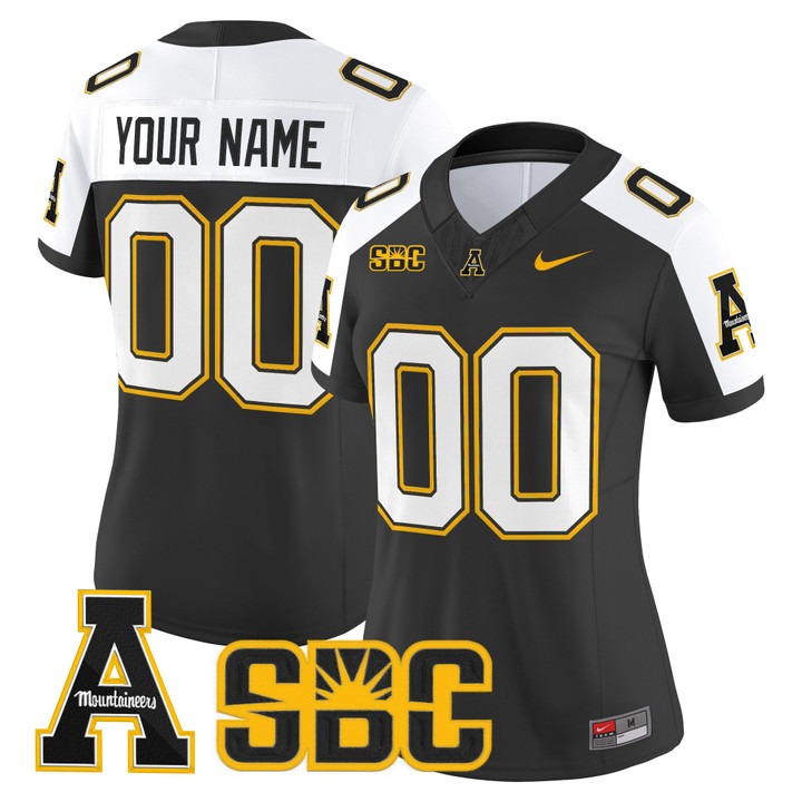 Women's App State Mountaineers football Custom Black Alternate F.U.S.E. 2025 Nike Vapor Limited Stitched Jersey Women's App State Mountaineers football Custom Black Alternate F.U.S.E. 2025 Nike Vapor Limited Stitched Jersey