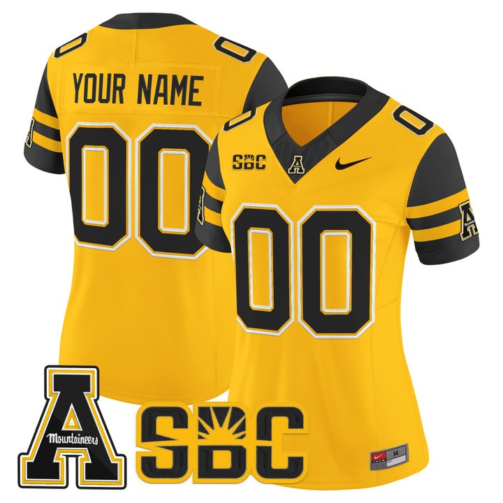 Women's Appalachian State Mountaineers football Custom Gold F.U.S.E. 2025 Nike Vapor Limited Stitched Jersey Women's Appalachian State Mountaineers football Custom Gold F.U.S.E. 2025 Nike Vapor Limited Stitched Jersey