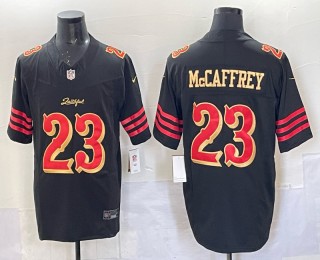 Men's San Francisco 49ers #23 Christian McCaffrey Black 2025 F.U.S.E. 'Rivalries' Vapor Limited Stitched Football Jersey